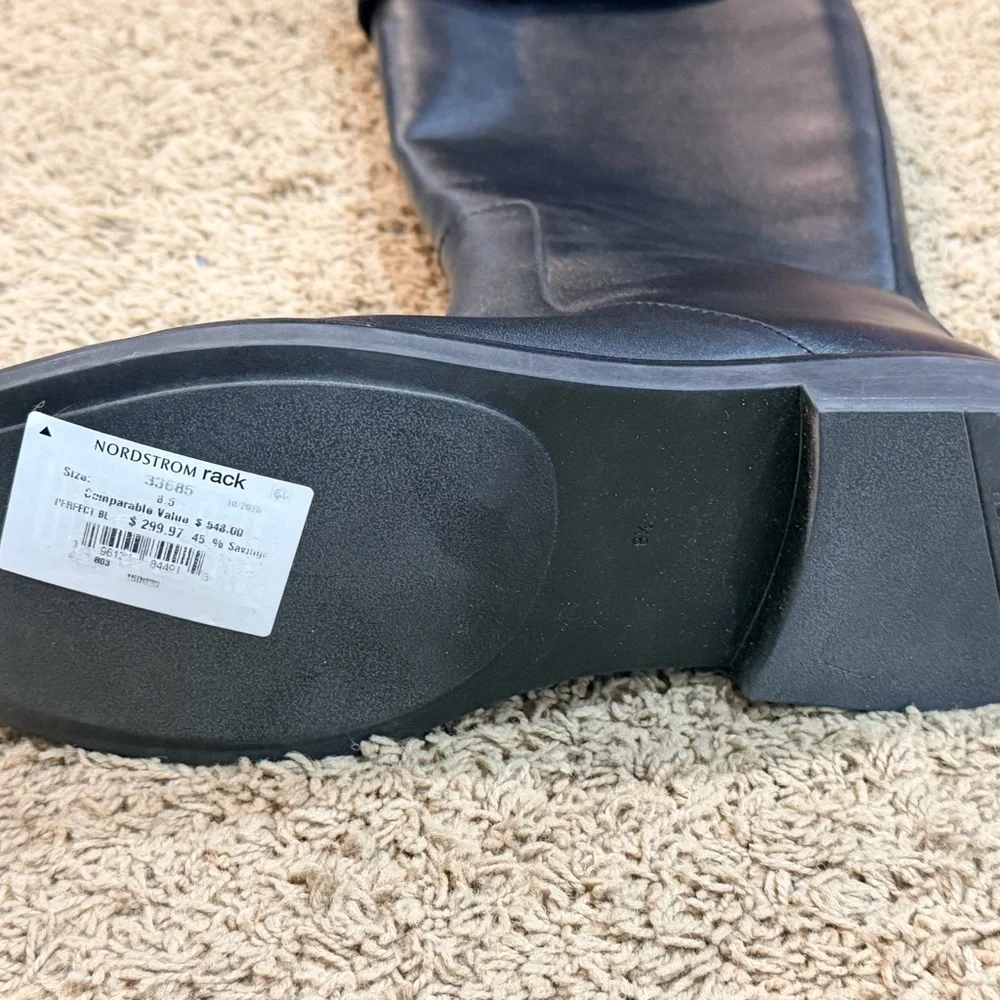 Tory Burch Black Leather Over-the-Knee Riding Boots